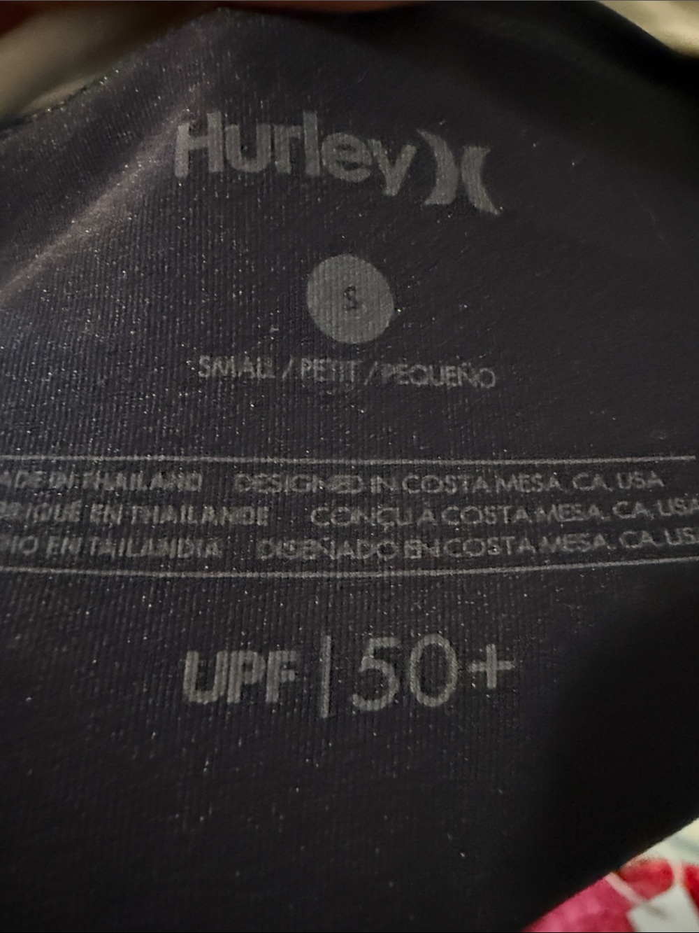 Hurley Navy Short Sleeve Logo Shirt with Bright Blue Graphic spf 50 - Picture 7 of 7